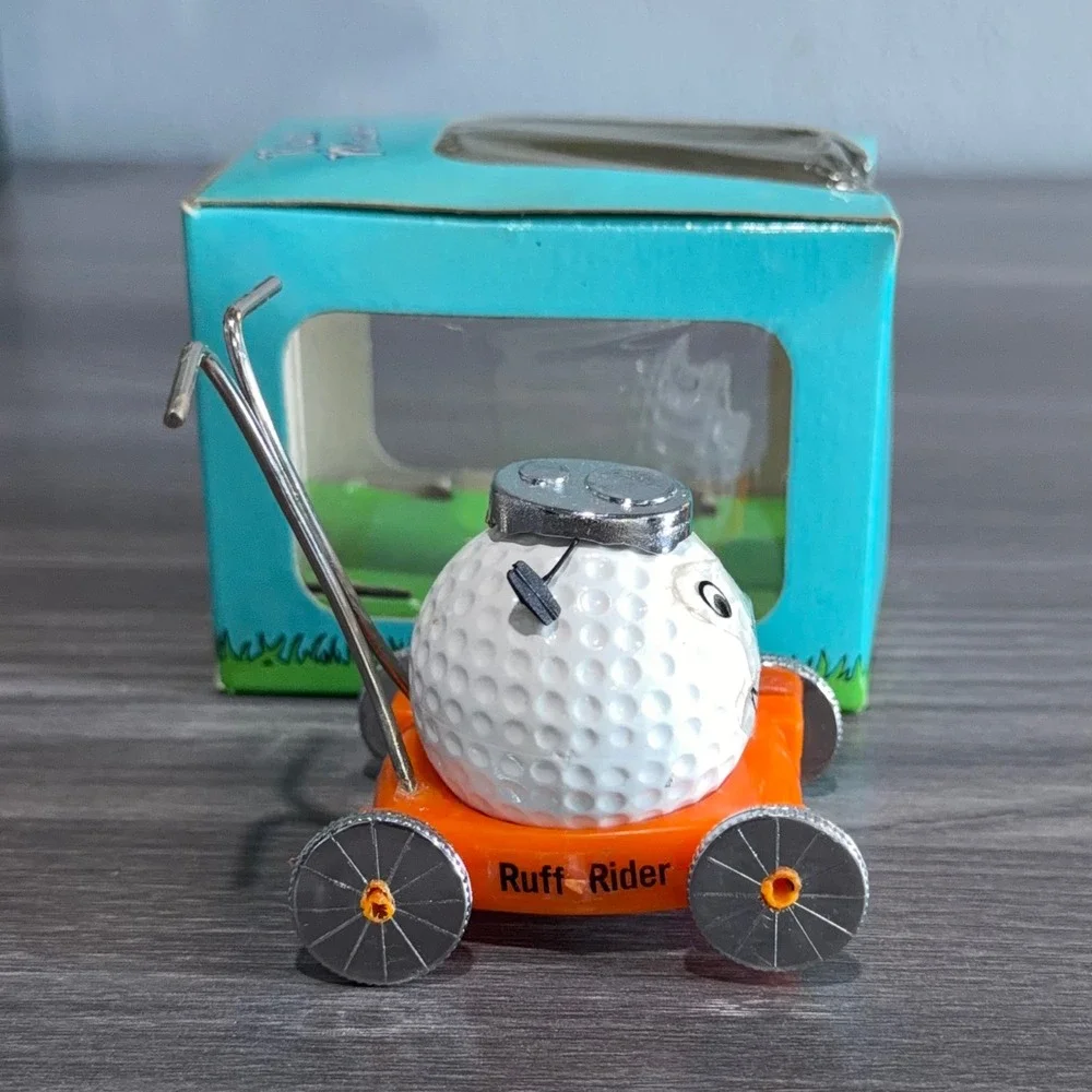 Vintage 1987 Nikry Ruff Rider Golf Ball Lawnmower Novelty Toy with Box Gift
